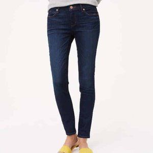 LOFT Curvy Soft Skinny Cropped Blue Jeans Pockets Festival Weekend Travel Comfy